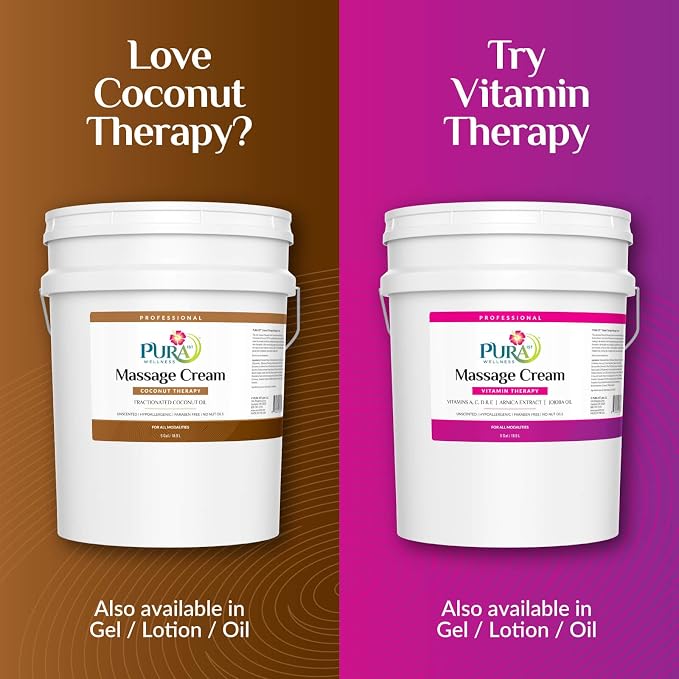 Coconut Therapy 5 Gallon Massage Cream, Deep Tissue Body Formula - Image 6