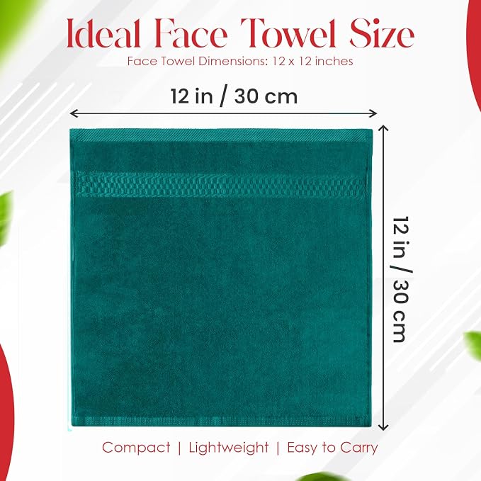 RIVERSIDE 12 Pack Premium 100% Cotton Face Washcloths, 550 GSM, 12 x 12 Inches - Image 2