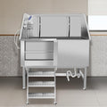 Dog Grooming Bathtub Station, Professional Stainless Steel Wash Shower Sink by RIGMEC
