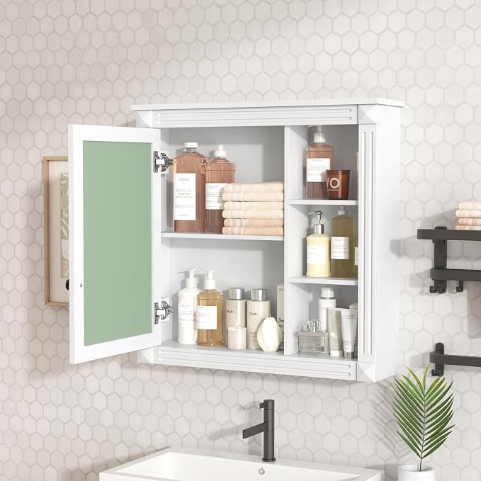 30" White Bathroom Medicine Cabinet - Image 9