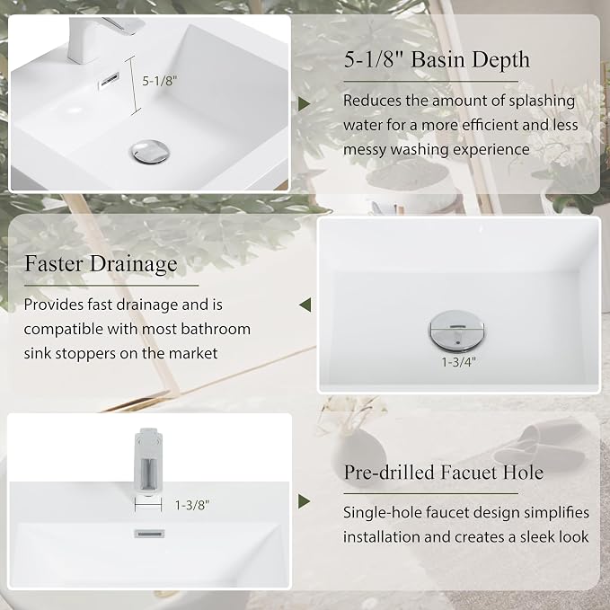 Modern 30" Wall-Mounted Bathroom Vanity - Image 3