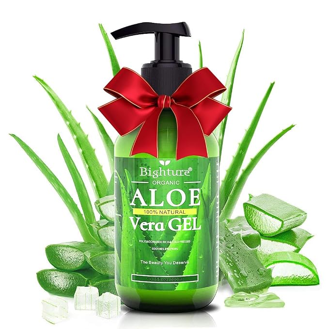 Aloe Vera Gel, 100% Aloe Vera from Freshly Cut Aloe Leaves, Skin Care by BIGHTURE