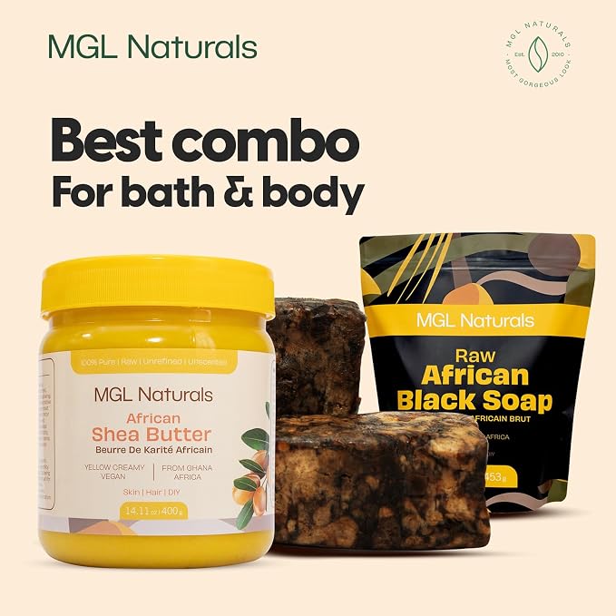 Raw African Black Soap 2.2 lb from Ghana, Africa | Vegan & Organic | Face and - Image 9
