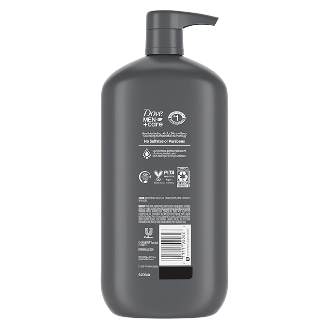 DOVE MEN + CARE Body and Face Scrub Charcoal + Clay Body Wash - Image 2