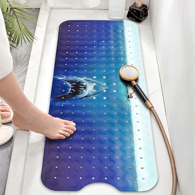 Bathtub Mat Non Slip, Shark Extra Long Bath tub Mat Shower Floor Mat - Image 6