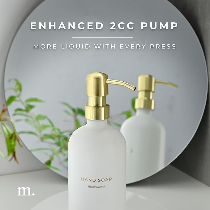 MaisoNovo Soap Dispenser 1-Piece Set | 16.9oz White Bottles - Image 5