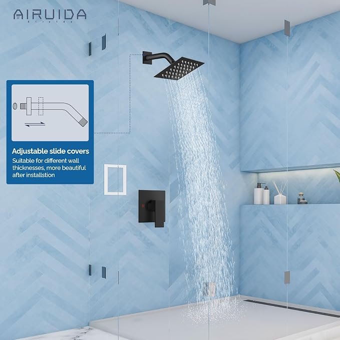 Airuida Shower Faucet Set Bathroom Rain Shower System SUS304 Stainless Steel - Image 3