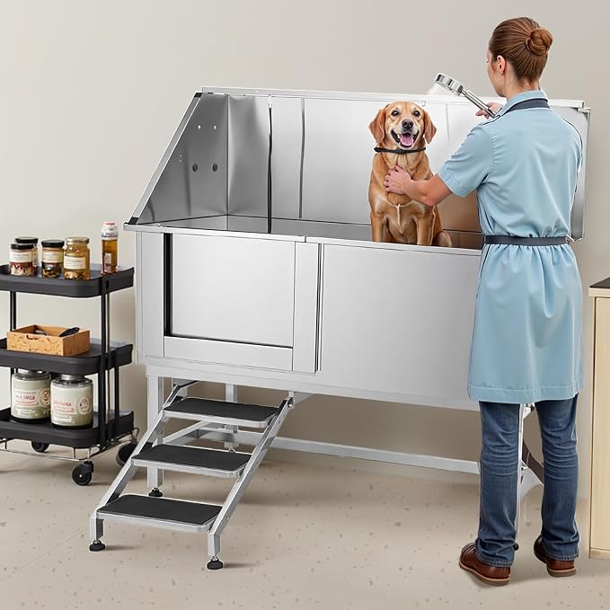 VEVOR Stainless Steel Dog Washing Station, Professional 62 inch Pet Grooming - Image 8