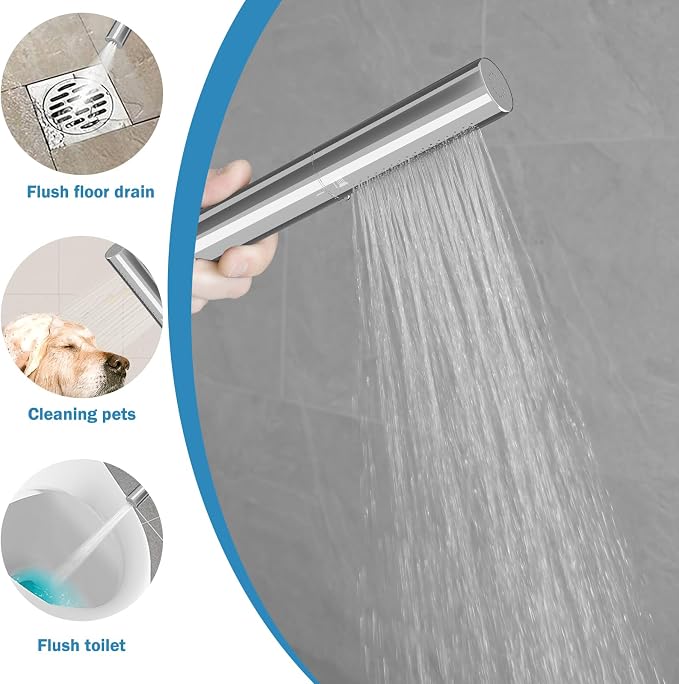 RUMOSE Polished Chrome Bathtub Filler Freestanding Tub Filler Floor Mount Tub - Image 5