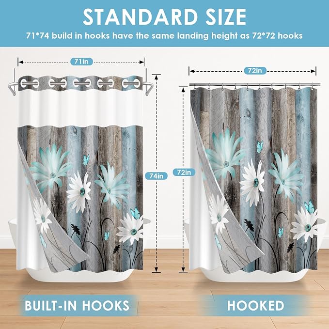 No Hook Rustic Farmhouse Shower Curtain - Image 7