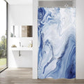 MitoVilla Navy Blue Marble Small Stall Shower Curtain 36 x 72, Abstract Ombre by MitoVilla