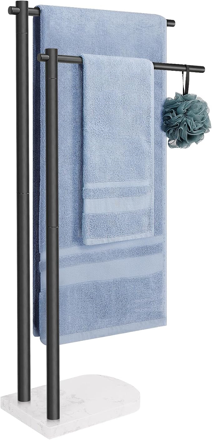 Livabber Standing Towel Rack, 304 Stainless Steel 2-Tier Towel Holder Stand by Livabber