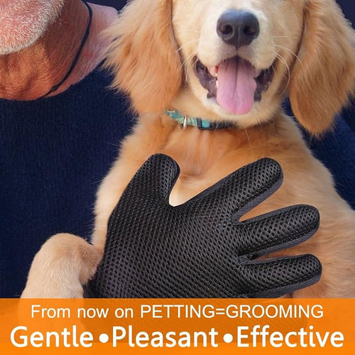 1 Pair Pet Grooming Glove, Gentle Deshedding Brush Glove Hair Remover Brush - Image 2