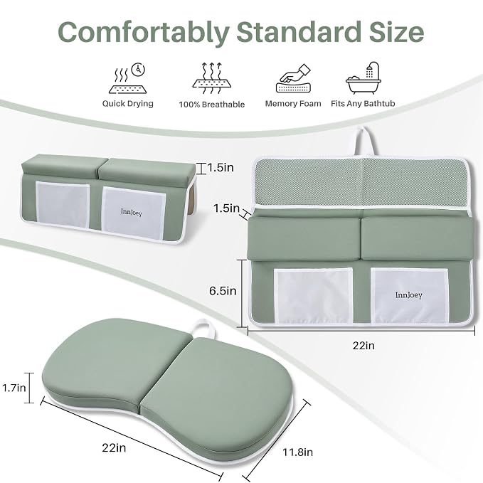Baby Bath Kneeler and Elbow Rest Pad Set, 1.6'' Thick, Quickly Dry, Bathtub - Image 4