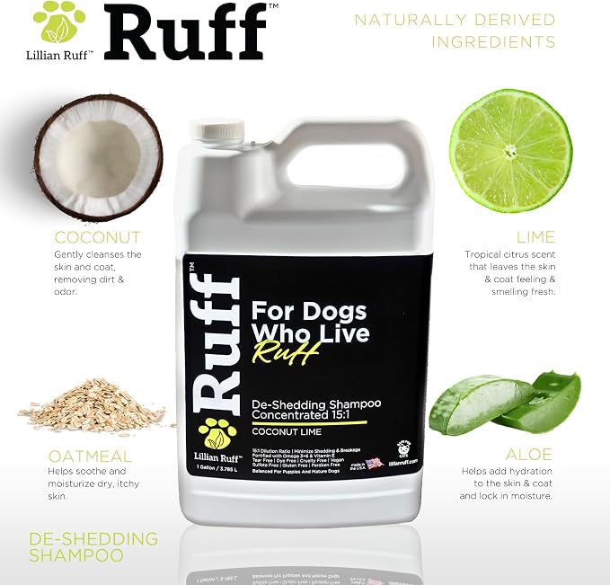 Ruff by Lillian Ruff 15:1 Concentrated Deshedding Dog Shampoo – Extra-Strength - Image 3