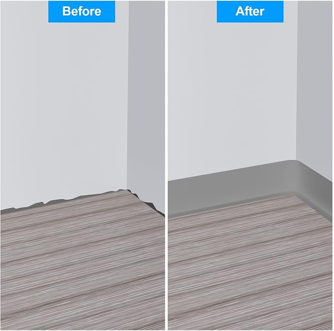 Duzzy Flexible Baseboard Molding Trim, 5 Inch x 60 Feet Peel and Stick Rubber - Image 3