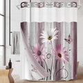 No Hook Flower Daisy Shower Curtain by Nesphy