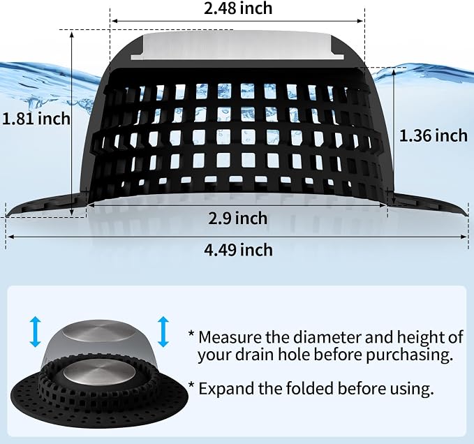 Shower Drain Hair Catcher Bathtub Drain Cover Shower Protector - Image 6