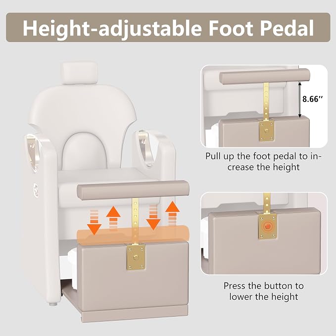 Pedicure Station for Nail Tech, Reclining Pedicure Chair - Image 4