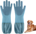 Dog Washing Gloves | Pet Grooming Gloves | Extra Long Arms by Unknown