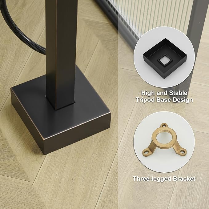 BESy Freestanding Tub Faucet Oil Rubbed Bronze Floor Mounted Tub Filler Faucet - Image 9