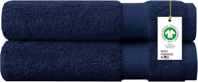 Delara 100% Organic Cotton Towels 650 GSM Plush Feather Touch Quick Dry Bath by Delara