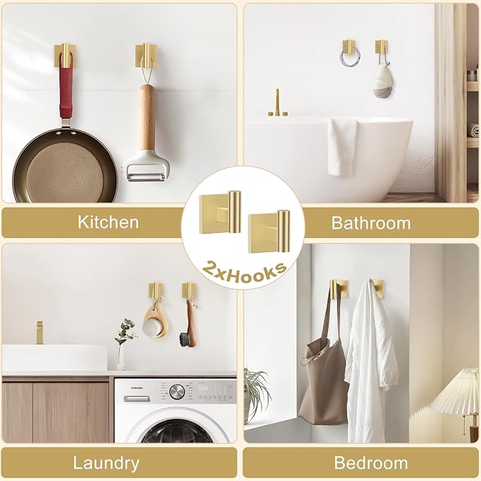 TURS 5-Pieces Brushed Gold Bathroom Hardware Set 23.6 Inch SUS304 Stainless - Image 5
