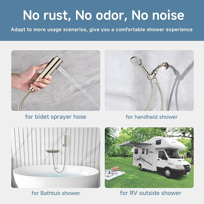 Shower Hose Extra Long 304 Stainless Steel Handheld Showerhead Hoses, Anti - Image 6