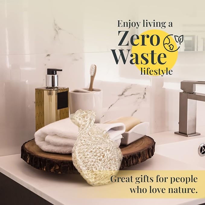 Natural Loofah Body Scrubber – Exfoliating Loofah Sponge, Handwoven Sisal Agave - Image 5