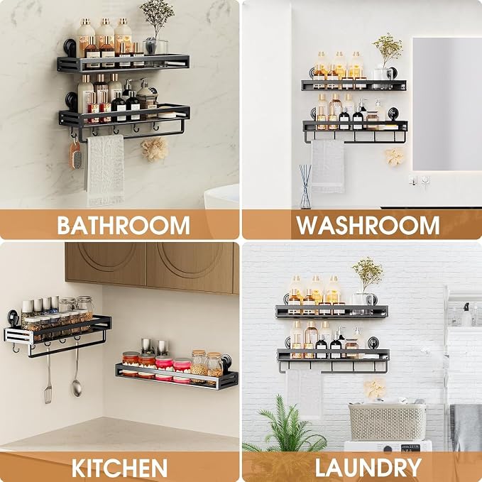 Shower Caddy Suction Cup, 11.8 inch Suction Shower Shelf - Image 5