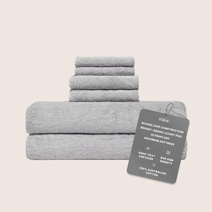 Italic Ultraplush Luxe 6 Piece Towel Set – 2 Bath Sheets, 2 Hand Towels - Image 2