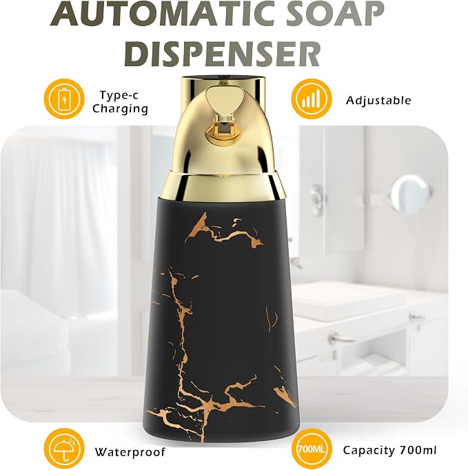 Adjustable Automatic Soap Dispenser Touchless, Ceramic Material，4 Adjustable - Image 2