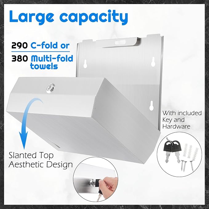 2 Pcs Commercial Soap Dispenser and Paper Towel Dispenser Set - Image 3