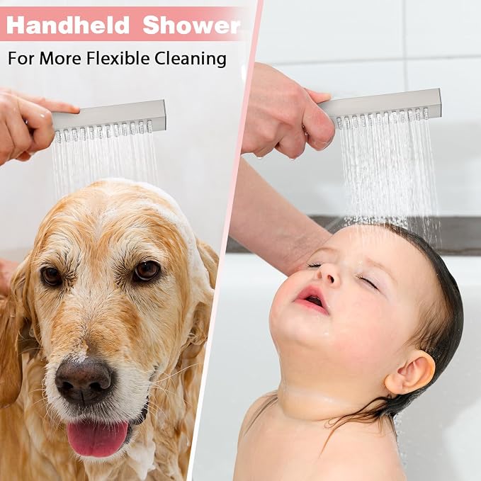 Rainfall Shower System, 12 inch Wall Mounted Rain Shower Head - Image 5
