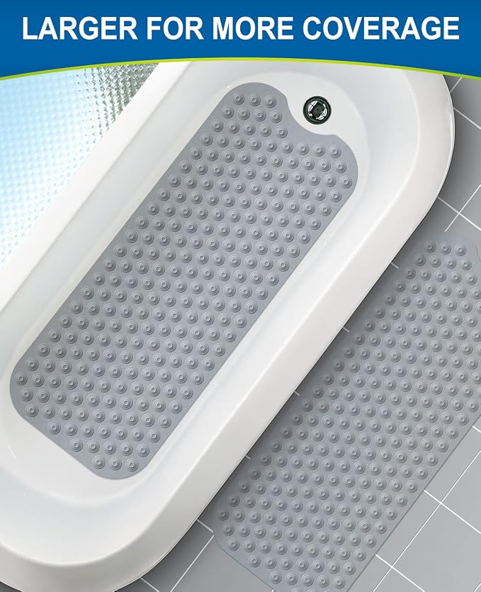 Bligli Bathtub Mat Non-Slip Without Suction Cups, 39x16inch Extra Long Bath Mats - Image 7