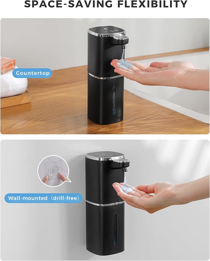 2 Pack Automatic Liquid Soap Dispenser, 12.8oz Rechargeable, Adjustable Liquid - Image 7