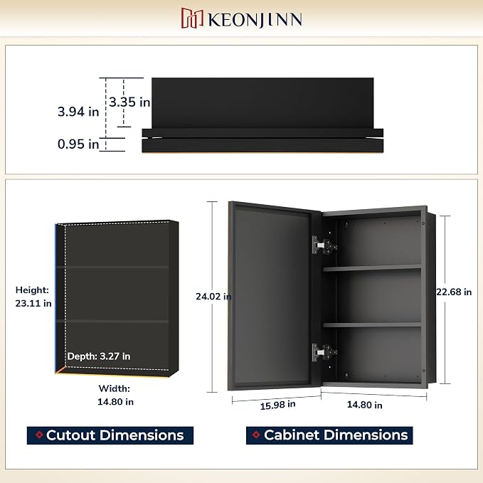 Keonjinn 16" x 24" Medicine Cabinets - Image 2