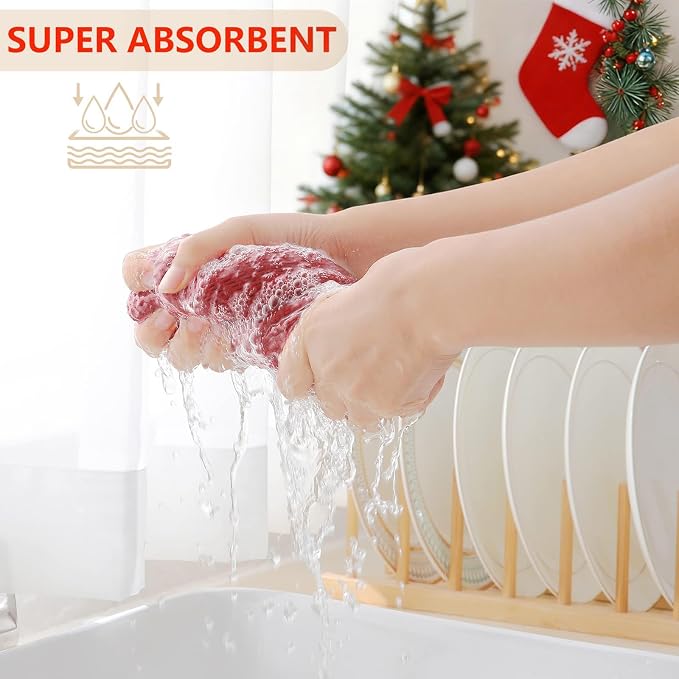 Homaxy 100% Cotton Waffle Weave Kitchen Dish Cloths, Ultra Soft Absorbent Quick - Image 3