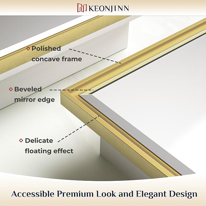 Keonjinn 21" x 27" Gold Medicine Cabinets - Image 7