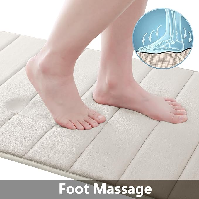 Buganda Memory Foam Bath Mat, Ultra Soft and Non-Slip Bathroom Rugs, Water - Image 3