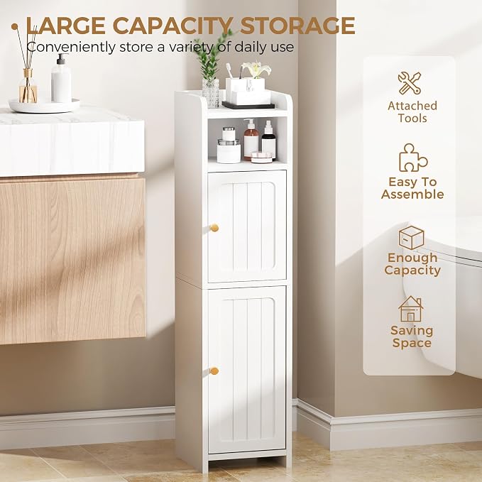BEWISHOME Small Bathroom Cabinet, Bathroom Storage Cabinet - Image 7