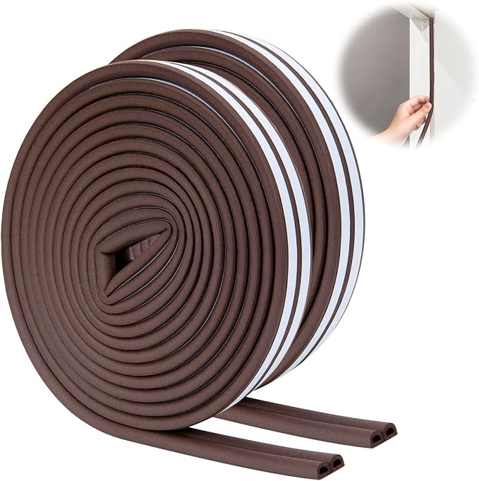 SUNMON Weather Stripping Door Seal Strip, 52.5Feet D-Type Door Soundproofing by sunmon