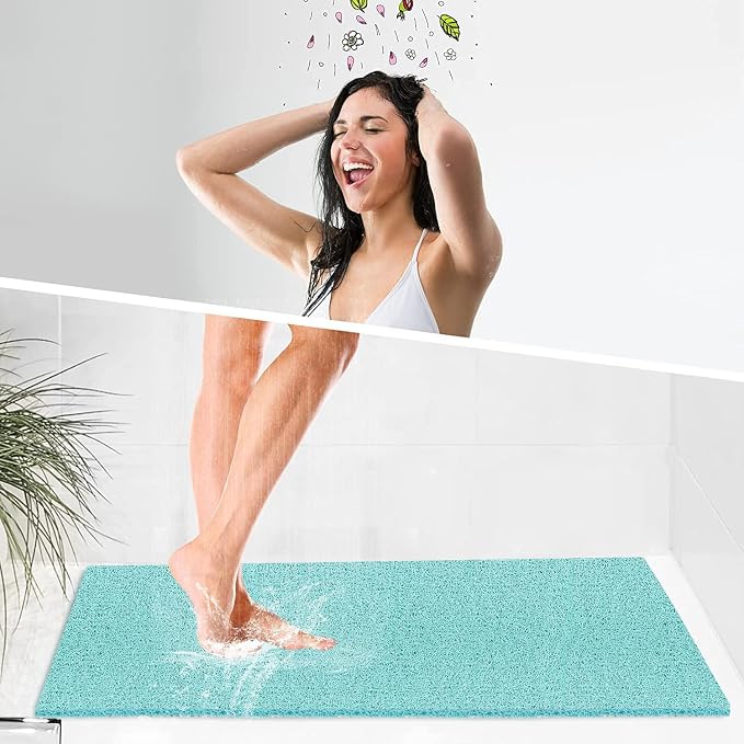 godehone Shower Mats Non Slip Without Suction Cups, PVC Loofah Bathroom Mats - Image 4