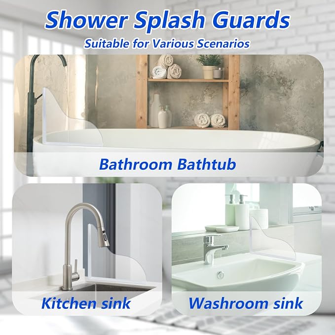 2 Pcs Bathtub Water Guards, Bathroom Shower Splash Guard - Image 7