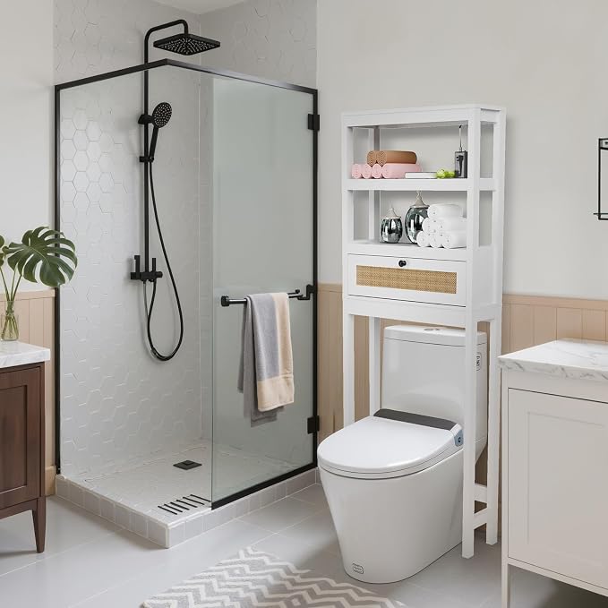 Over The Toilet Storage Cabinet, 3-Tier Bathroom Organizer - Image 8