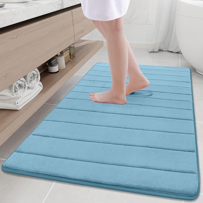 Buganda Memory Foam Bath Mat, Ultra Soft and Non-Slip Bathroom Rugs, Water by Buganda
