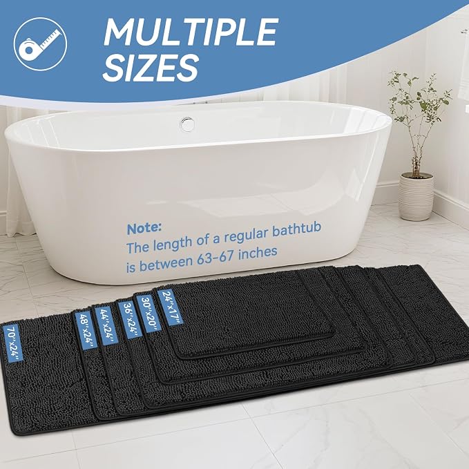Bcoimo 30"×20" Absorbent Bath Mat, Non-Slip - Image 2