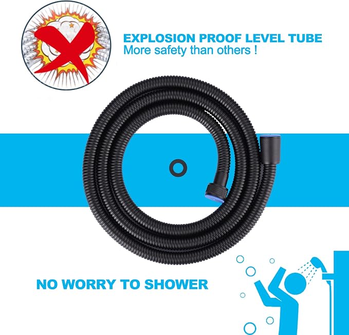 Aleasha Matte Black Finished Shower Hose, 63 Inches SUS 304 Stainless Steel - Image 4