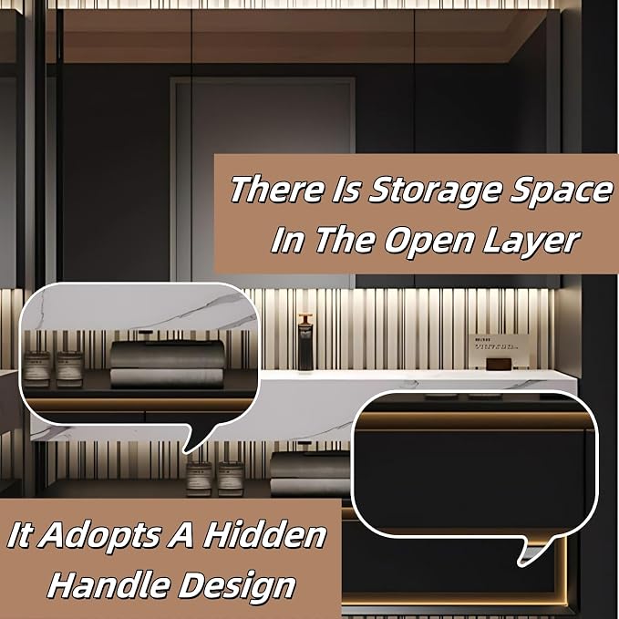 68IN Black Floating Bathroom Vanity - Image 7