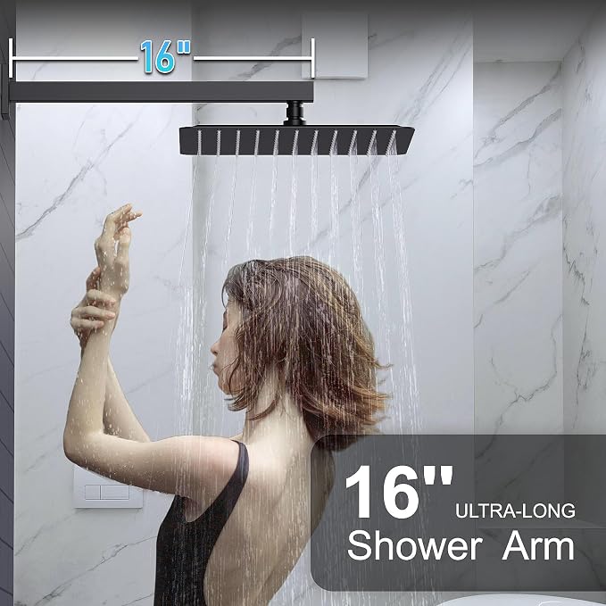 KOJOX Shower System with High Pressure 10'' Rainfall Shower Head, Handheld - Image 3